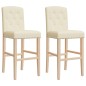 vidaXL Taburetes altos 2 uds madera maciza de caucho y tela vidaXL Taburetes altos 2 uds madera maciza de caucho y tela