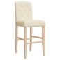 vidaXL Taburetes altos 2 uds madera maciza de caucho y tela vidaXL Taburetes altos 2 uds madera maciza de caucho y tela