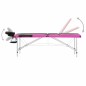 vidaXL Camilla de masaje plegable 3 zonas aluminio negro y rosa vidaXL Camilla de masaje plegable 3 zonas aluminio negro y rosa