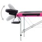vidaXL Camilla de masaje plegable 3 zonas aluminio negro y rosa vidaXL Camilla de masaje plegable 3 zonas aluminio negro y rosa