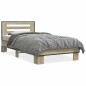 vidaXL Estructura cama madera ingeniería metal roble Sonoma 90x190 cm vidaXL Estructura cama madera ingeniería metal roble Sonoma 90x190 cm