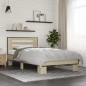 vidaXL Estructura cama madera ingeniería metal roble Sonoma 90x190 cm vidaXL Estructura cama madera ingeniería metal roble Sonoma 90x190 cm