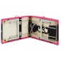 vidaXL Camilla de masaje plegable 3 zonas aluminio negro y rosa vidaXL Camilla de masaje plegable 3 zonas aluminio negro y rosa
