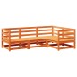 vidaXL Juego de sofás de jardín 4 pzas madera maciza pino marrón cera vidaXL Juego de sofás de jardín 4 pzas madera maciza pino marrón cera