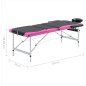 vidaXL Camilla de masaje plegable 3 zonas aluminio negro y rosa vidaXL Camilla de masaje plegable 3 zonas aluminio negro y rosa