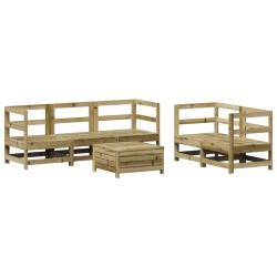 vidaXL Juego de sofás de jardín 6 piezas madera de pino impregnada