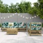 vidaXL Juego de sofás de jardín 6 piezas madera de pino impregnada