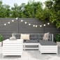 vidaXL Juego de sofás de jardín 5 piezas madera maciza de pino blanco vidaXL Juego de sofás de jardín 5 piezas madera maciza de pino blanco