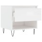 vidaXL Mesa de centro madera de ingeniería blanco brillo 50x46x50 cm vidaXL Mesa de centro madera de ingeniería blanco brillo 50x46x50 cm