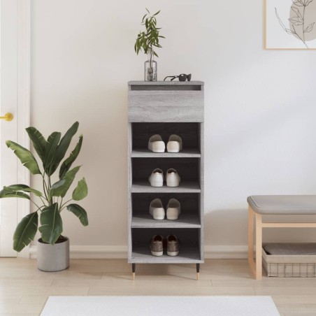 vidaXL Mueble zapatero madera contrachapada gris Sonoma 40x36x105 cm