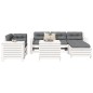 vidaXL Juego de sofás de jardín 7 pzas madera maciza de pino blanco vidaXL Juego de sofás de jardín 7 pzas madera maciza de pino blanco