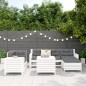 vidaXL Juego de sofás de jardín 7 pzas madera maciza de pino blanco vidaXL Juego de sofás de jardín 7 pzas madera maciza de pino blanco