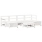 vidaXL Juego de sofás de jardín 7 pzas madera maciza de pino blanco vidaXL Juego de sofás de jardín 7 pzas madera maciza de pino blanco