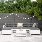 vidaXL Juego de sofás de jardín 7 pzas madera maciza de pino blanco vidaXL Juego de sofás de jardín 7 pzas madera maciza de pino blanco