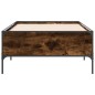 vidaXL Estructura cama madera ingeniería metal roble humo 75x190 cm vidaXL Estructura cama madera ingeniería metal roble humo 75x190 cm