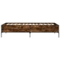 vidaXL Estructura cama madera ingeniería metal roble humo 75x190 cm vidaXL Estructura cama madera ingeniería metal roble humo 75x190 cm