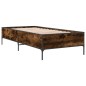 vidaXL Estructura cama madera ingeniería metal roble humo 75x190 cm vidaXL Estructura cama madera ingeniería metal roble humo 75x190 cm