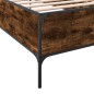 vidaXL Estructura cama madera ingeniería metal roble humo 75x190 cm vidaXL Estructura cama madera ingeniería metal roble humo 75x190 cm
