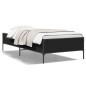 vidaXL Estructura de cama madera de ingeniería y metal negra 75x190 cm vidaXL Estructura de cama madera de ingeniería y metal negra 75x190 cm