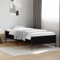 vidaXL Estructura de cama madera de ingeniería y metal negra 75x190 cm vidaXL Estructura de cama madera de ingeniería y metal negra 75x190 cm
