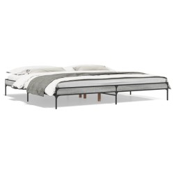 vidaXL Estructura cama madera ingeniería metal gris Sonoma 180x200 cm