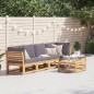 vidaXL Juego de muebles jardín 6 pzas con cojines madera maciza acacia vidaXL Juego de muebles jardín 6 pzas con cojines madera maciza acacia
