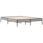 vidaXL Estructura cama madera ingeniería metal gris Sonoma 135x190 cm vidaXL Estructura cama madera ingeniería metal gris Sonoma 135x190 cm