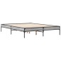vidaXL Estructura cama madera ingeniería metal gris Sonoma 135x190 cm vidaXL Estructura cama madera ingeniería metal gris Sonoma 135x190 cm