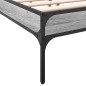 vidaXL Estructura cama madera ingeniería metal gris Sonoma 135x190 cm vidaXL Estructura cama madera ingeniería metal gris Sonoma 135x190 cm