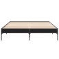 vidaXL Estructura de cama madera de ingeniería y metal negro 160x200cm vidaXL Estructura de cama madera de ingeniería y metal negro 160x200cm