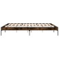 vidaXL Estructura cama madera ingeniería metal roble ahumado 200x200cm vidaXL Estructura cama madera ingeniería metal roble ahumado 200x200cm