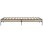 vidaXL Estructura cama madera ingeniería metal roble Sonoma 100x200 cm vidaXL Estructura cama madera ingeniería metal roble Sonoma 100x200 cm