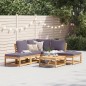 vidaXL Juego de muebles jardín 6 pzas con cojines madera maciza acacia vidaXL Juego de muebles jardín 6 pzas con cojines madera maciza acacia