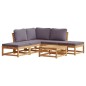 vidaXL Juego de muebles jardín 6 pzas con cojines madera maciza acacia vidaXL Juego de muebles jardín 6 pzas con cojines madera maciza acacia