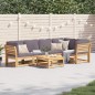 vidaXL Juego de muebles jardín 6 pzas con cojines madera maciza acacia vidaXL Juego de muebles jardín 6 pzas con cojines madera maciza acacia
