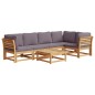 vidaXL Juego de muebles jardín 6 pzas con cojines madera maciza acacia vidaXL Juego de muebles jardín 6 pzas con cojines madera maciza acacia