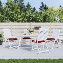vidaXL Cojines silla de jardín 4 uds tela Oxford rojo tinto 40x40x7 cm