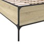 vidaXL Estructura cama madera ingeniería metal roble Sonoma 90x190 cm vidaXL Estructura cama madera ingeniería metal roble Sonoma 90x190 cm