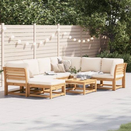 vidaXL Juego de muebles jardín 8 pzas con cojines madera maciza acacia