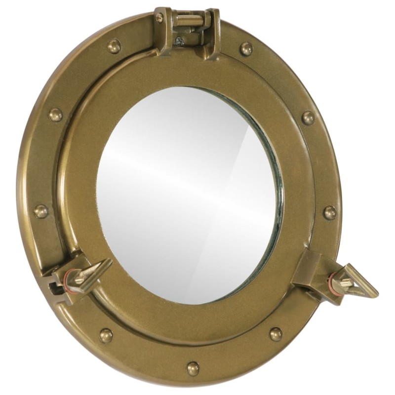 vidaXL Espejo de ojo de buey de pared aluminio y vidrio Ø30 cm vidaXL Espejo de ojo de buey de pared aluminio y vidrio Ø30 cm