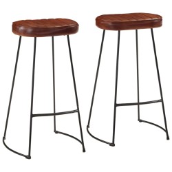 vidaXL Taburetes de bar Gavin 2 uds marrón oscuro 44x37,5x78 cm