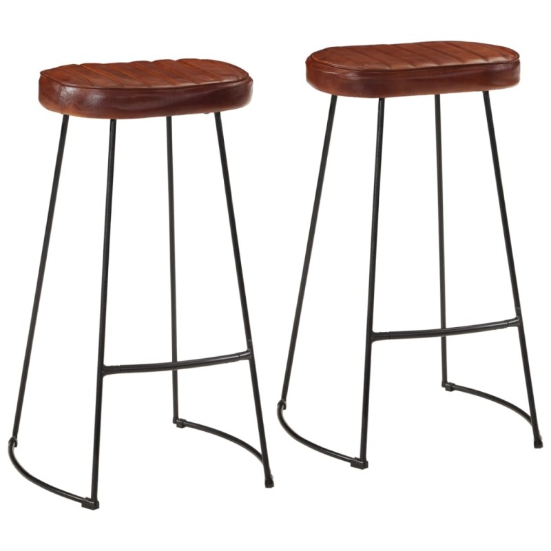 vidaXL Taburetes de bar Gavin 2 uds marrón oscuro 44x37,5x78 cm vidaXL Taburetes de bar Gavin 2 uds marrón oscuro 44x37,5x78 cm