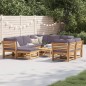 vidaXL Juego muebles jardín 10 pzas con cojines madera maciza acacia vidaXL Juego muebles jardín 10 pzas con cojines madera maciza acacia