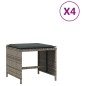 vidaXL Taburetes de jardín con cojines 4 uds ratán PE gris 40x40x35 cm vidaXL Taburetes de jardín con cojines 4 uds ratán PE gris 40x40x35 cm