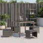 vidaXL Taburetes de jardín con cojines 4 uds ratán PE gris 40x40x35 cm vidaXL Taburetes de jardín con cojines 4 uds ratán PE gris 40x40x35 cm