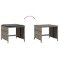 vidaXL Taburetes de jardín con cojines 4 uds ratán PE gris 40x40x35 cm vidaXL Taburetes de jardín con cojines 4 uds ratán PE gris 40x40x35 cm