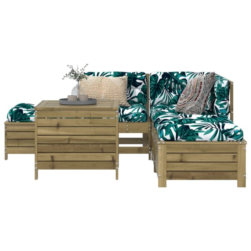 vidaXL Juego de sofás de jardín 6 piezas madera de pino impregnada vidaXL Juego de sofás de jardín 6 piezas madera de pino impregnada