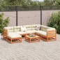 vidaXL Juego de sofás de jardín 8 pzas madera maciza pino marrón cera vidaXL Juego de sofás de jardín 8 pzas madera maciza pino marrón cera