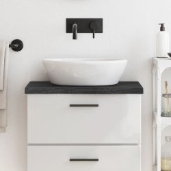vidaXL Encimera baño madera maciza tratada gris oscuro 60x40x(2-4) cm