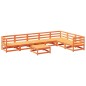 vidaXL Juego de sofás de jardín 8 pzas madera maciza pino marrón cera vidaXL Juego de sofás de jardín 8 pzas madera maciza pino marrón cera